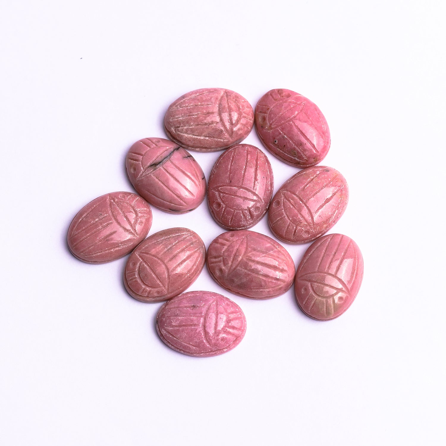 Rhodonite Oval Cabochon Scamb Carved AAA Grade Both Side Polished Size 13x18 mm 20 Pcs Weight 251 Cts