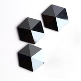 Hematite Hexagon Faceted Back Half Drilled AAA Grade Both Side Polished Size 20 mm 15 Pcs Weight 260 Cts