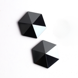 Hematite Hexagon Faceted Back Half Drilled AAA Grade Both Side Polished Size 20 mm 15 Pcs Weight 260 Cts