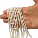 Natural Freshwater Potato Nugget Irregular Pearl Beads Milky White Top Quality AAA Grade Size- 5 MM Length- 16 Inch 1 Strand