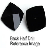Black Onyx Triangle Faceted Back Half Drilled AAA Grade Both Side Polished Size 15 mm 30 Pcs Weight 190 Cts