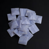 Blue Lace Agate Square Faceted Back Half Drilled AAA Grade Both Side Polished Size 18x18 mm 15 Pcs Weight 191 Cts