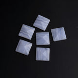 Blue Lace Agate Square Faceted Back Half Drilled AAA Grade Both Side Polished Size 18x18 mm 15 Pcs Weight 191 Cts