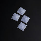 Blue Lace Agate Square Faceted Back Half Drilled AAA Grade Both Side Polished Size 18x18 mm 15 Pcs Weight 191 Cts