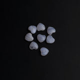 Blue Lace Agate Heart Double Buff Top Half Drilled AAA Grade Both Side Polished Size 8x8x3 mm 50 Pcs Weight 59 Cts