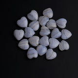 Blue Lace Agate Heart Double Buff AAA Grade Both Side Polished Size 10x10x4.5 mm 20 Pcs Weight 64 Cts