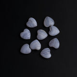 Blue Lace Agate Heart Double Buff Top Half Drilled AAA Grade Both Side Polished Size 10x10x5 mm 20 Pcs Weight 57 Cts