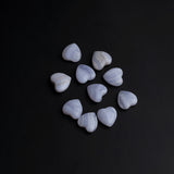 Blue Lace Agate Heart Double Buff AAA Grade Both Side Polished Size 12x12x6 mm 10 Pcs Weight 55 Cts