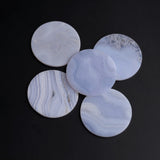 Blue Lace Agate Round Flat Top Straight Side (FTSS) Both Side Polished AAA Grade Size 34x34x2.5 MM 5 Pcs Weight 135 Cts