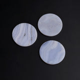 Blue Lace Agate Round Flat Top Straight Side (FTSS) Both Side Polished AAA Grade Size 34x34x2.5 MM 5 Pcs Weight 135 Cts