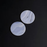 Blue Lace Agate Round Flat Top Straight Side (FTSS) Both Side Polished AAA Grade Size 34x34x2.5 MM 5 Pcs Weight 135 Cts