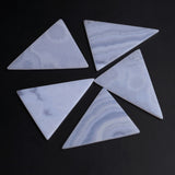 Blue Lace Agate Triangle Flat Top Straight Side (FTSS) Both Side Polished AAA Grade Size 37x46 MM 5 Pcs Weight 122 Cts