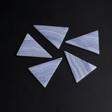 Blue Lace Agate Triangle Flat Top Straight Side (FTSS) Both Side Polished AAA Grade Size 24x32 MM 10 Pcs Weight 125 Cts