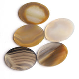 Botswana Agate Oval Flat Top Straight Side (FTSS) Both Side Polished AAA Grade Size 30x40x3.5-4.0 MM 5 Pcs Weight 226 Cts