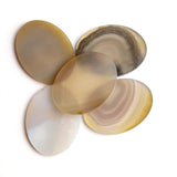 Botswana Agate Oval Flat Top Straight Side (FTSS) Both Side Polished AAA Grade Size 30x40x3.0-3.5 MM 5 Pcs Weight 187 Cts