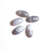 Grey Agate Oval Cabochon Both Side Polished AAA Grade Size 16x32x8 MM Lot of 7 Pcs Weight 208 Cts