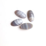 Grey Agate Oval Cabochon Both Side Polished AAA Grade Size 16x32x8 MM Lot of 7 Pcs Weight 208 Cts