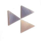 Grey Agate Triangle Flat Top Straight Side (FTSS) Both Side Polished AAA Grade Size 38 MM 10 Pcs Weight 283 Cts