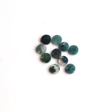 Green Moss Agate Round Flat Top Straight Side (FTSS) Both Side Polished AAA Grade Size 10 MM 20 Pcs Weight 75 Cts