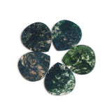 Green Moss Agate Fancy Shape Flat Top Straight Side (FTSS) Both Side Polished AAA Grade Size 30x32x2.5 MM 5 Pcs Weight 101 Cts