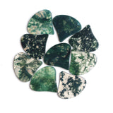 Green Moss Agate Fancy Shape Flat Top Straight Side (FTSS) Both Side Polished AAA Grade Size 28x30 MM 10 Pcs Weight 153 Cts