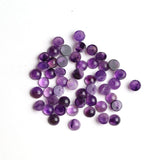 Amethyst Round Cabochon AA Grade Both Side Polished Size 6 mm 100 Pcs Weight 75 Cts