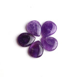 Amethyst Pear Double Buff Both Side Polished AA Grade Size 18x20x6 mm Lot Of 15 Pcs Weight 255 Cts