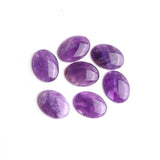 Amethyst Oval Single Bevel Buff Top (SBBT) Both Side Polished AA Grade Size 15x20 mm 10 Pcs Weight 91 Cts