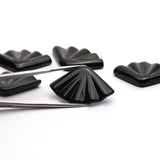 Black Onyx Fancy Shape Carving Both Side Polished AAA Grade Size 25x40x5 mm 5 Pcs Weight 149 Cts