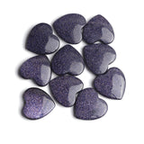 Blue Goldstone Heart Double Buff AAA Grade Both Side Polished Size 20 mm 5 Pcs Weight 70 Cts