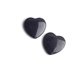 Blue Goldstone Heart Double Buff Top Half Drilled AAA Grade Both Side Polished Size 25x25 mm 5 Pcs Weight 120 Cts