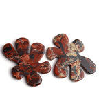 Brecciated Jasper Fancy Ink Spot Top Side Drilled Both Side Polished AAA Grade Size- 30x40 MM 2 Pcs Weight 85 Cts