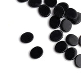 Black Onyx Oval Flat Top Straight Side (FTSS) Both Side Polished AAA Grade Size 10x12x3 mm 20 Pcs Weight 61 Cts