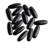 Black Onyx Oval Single Bevel Buff Top (SBBT) Flat Back AAA Grade Size 8x22 mm Lot Of 70 Pcs Weight 365 Cts