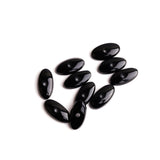 Black Onyx Oval Single Bevel Buff Top (SBBT) Center Drilled Flat Back AAA Grade Size 8x16 mm 50 Pcs Weight 199 Cts