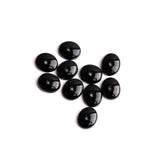 Black Onyx Oval Single Bevel Buff Top (SBBT) Center Drilled Flat Back AAA Grade Size 10x12 mm 50 Pcs Weight 163 Cts