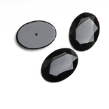 Black Onyx Oval Faceted Back Half Drilled Both Side Polished AAA Grade Size 18x25 mm Lot Of 6 Pcs Weight 87 Cts