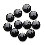 Black Onyx Round Straight Side Buff Top (SSBT) Both Side Polished AAA Grade Size 18 mm 10 Pcs Weight 131 Cts