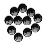 Black Onyx Round Straight Side Buff Top (SSBT) Both Side Polished AAA Grade Size 18 mm 10 Pcs Weight 131 Cts