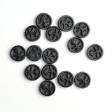 Black Onyx Round Carved Buttons AAA Grade Both Side Polished Size 11 mm 15 Pcs Weight 52 Cts