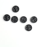 Black Onyx Round Carved Buttons AAA Grade Both Side Polished Size 11 mm 15 Pcs Weight 52 Cts