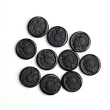 Black Onyx Round Carved AAA Grade Both Side Polished Size 15 mm Lot Of 25 Pcs Weight 103 Cts