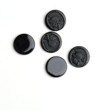 Black Onyx Round Carved AAA Grade Both Side Polished Size 15 mm Lot Of 25 Pcs Weight 103 Cts