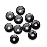 Black Onyx Round Donut AAA Grade Both Side Polished Size 15 mm 20 Pcs Weight 84 Cts