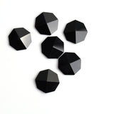 Black Onyx Octagon Faceted Back Half Drilled AAA Grade Both Side Polished Size 15 mm 10 Pcs Weight 70 Cts