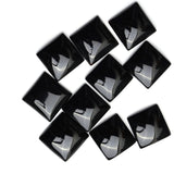 Black Onyx Square Single Bevel Buff Top (SBBT) AAA Grade Both Side Polished Size 18x18x5 mm 10 Pcs Weight 165 Cts