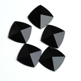 Black Onyx Square Faceted Back Half Drilled AAA Grade Both Side Polished Size 20 mm 10 Pcs Weight 161 Cts