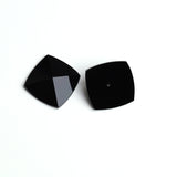 Black Onyx Square Faceted Back Half Drilled AAA Grade Both Side Polished Size 20 mm 10 Pcs Weight 161 Cts