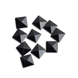 Black Onyx Square Faceted Back Half Drilled AAA Grade Both Side Polished Size 15 mm 20 Pcs Weight 188 Cts