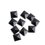 Black Onyx Square Faceted Back Half Drilled AAA Grade Both Side Polished Size 15 mm 20 Pcs Weight 188 Cts